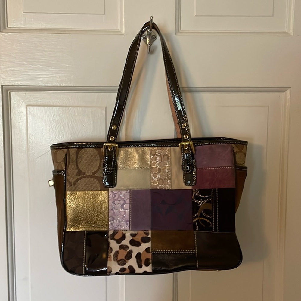 Coach Holiday Patchwork Tote